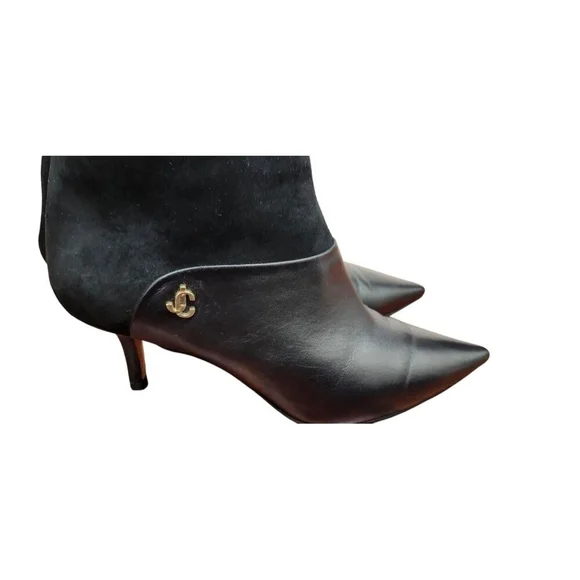 Jimmy Choo Black Suede/LeatherAnkle Booties Women's Size EU 34.5/US 4.5